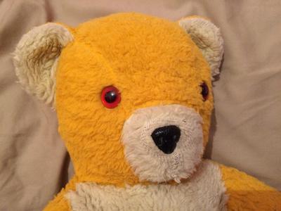 yellow and white teddy bear