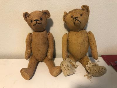 Two old teddy bears