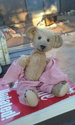 Old Bear in pink pajamas