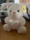 white and pink teddy bear