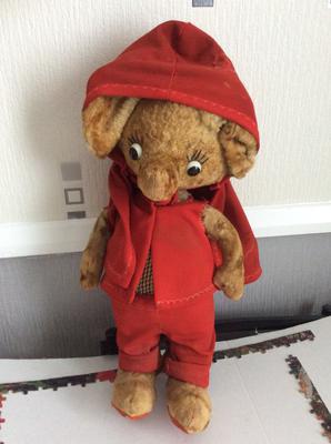 Mouse cuddly toy in red outfit