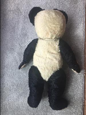 1950s toy panda bear back view