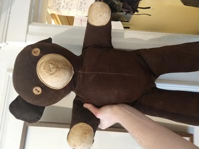 Leather button eyes teddy bear