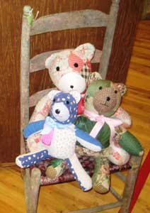 Teddy bears on a chair