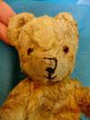 face of old teddy bear