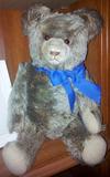 Teddy bear with blue bow