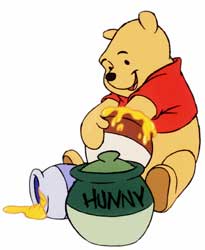 Winnie the Pooh and his honey pot