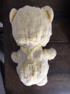 back view of yellow teddy bear